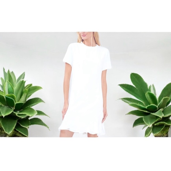 NWT-CeCe White Dress with Ruffles Size 10‎ - Picture 2 of 11